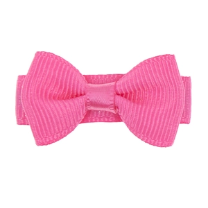 Barrette nœud minimaliste en gros-grain rose vif pour petites filles et bébés