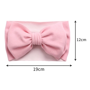 Bandeau bébé rose style cachemire avec grand nœud et tissu élastique très doux