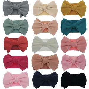 15-pack colorful nylon baby headbands with large elastic bows for infants and toddlers