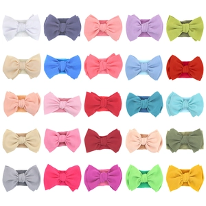 25-color baby nylon headband set with large bow and ribbed texture for infants