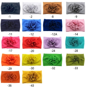 Bandeaux bébé en maille gaufrée avec décoration fleur 3D en dix-huit couleurs variées
