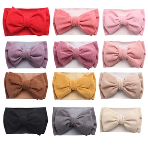 12 couleurs de bandeaux bébé extensibles avec grands nœuds en imitation cachemire