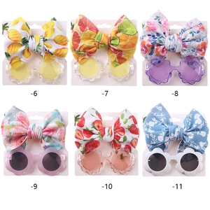 Set da 6 paia di occhiali da sole a fiori per bambini con fasce con fiocco in vari colori