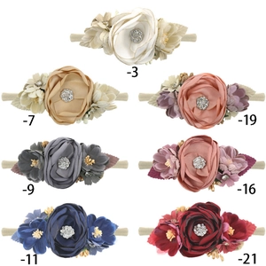 3D Floral Baby Headband Soft Elastic Nylon Hair Band Handmade Flower Hair Accessories For Newborn Infant Toddler Photography Props