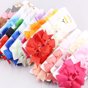 Set de pinzas para el cabello con lazos de colores en cinta de falla para niñas