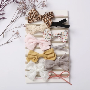 Baby Bow Headbands For Girls Nylon Elastic Hair Bands Infant Toddler Soft Bowknot Hair Accessories Assorted Handmade Style