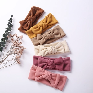 6-pack high-elastic bow baby headbands in soft autumn colors for infants and toddlers