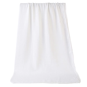 Detail of soft white bamboo cotton baby wrap with delicate texture and gentle drape