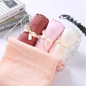 Bamboo cotton swaddle blankets for newborns with soft waffle texture in various colors