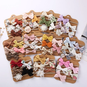 Baby Girl Headbands Collection Floral Plaid Bow Nylon Elastic Hair Bands Infants Toddlers Kids Hair Accessories Photography Props