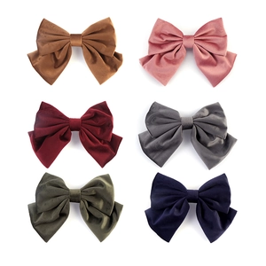 Large Velvet Bow Hair Clip For Women Girls Sweet Academic Style Elegant Oversized Fabric Bowknot Spring Clip Top Barrette