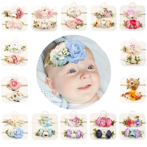 Fascia per Capelli con Fiori Artificiali Accessori per Capelli Floreali in Tessuto per Neonata Oggetti di Scena Pastorale