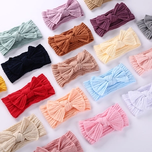 Bandeaux larges en nylon pour bébés avec grands nœuds en plus de 15 couleurs vives