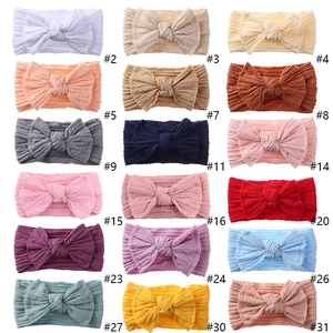 Bandeaux bébé en nylon élastique avec nœuds jacquard en 18 couleurs assorties