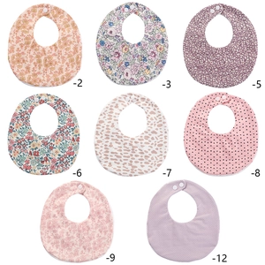 Set of 8 double-sided cotton baby bibs with floral and heart patterns for newborn boys and girls