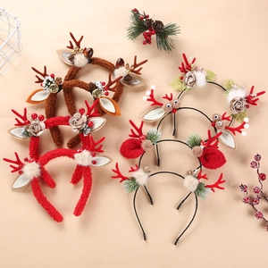 Christmas Reindeer Antler Headband Cute Reindeer Ear Hair Band For Kids Adults Xmas Party Favor Decorations Gift
