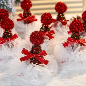 Mollette per capelli a cappello di Babbo Natale con paillettes verdi e fiocco rosso festa