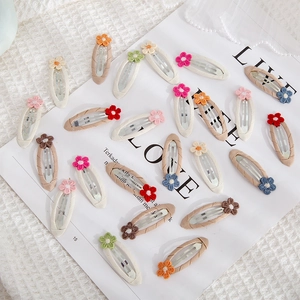 Süße Kinder Baumwolle Gänseblümchen Stoff Haarspangen Für Mädchen Nette Blumen Stickerei Snap Clips Prinzessin Haarschmuck