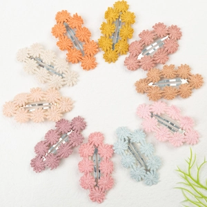 Süße Baby Mädchen Blumen Haarspangen Handgestrickte Baumwolle Gänseblümchen Muster BB Clips Süße Kleinkind Haarnadeln Kinder Kopfschmuck Zubehör