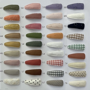 36-piece set of INS style fabric teardrop hair clips with embroidery and lace details