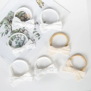 Bandeau à Nœud en Dentelle pour Nourrisson en Nylon Souple Haute Élasticité pour Bébé Fille Photographie Accessoires Cheveux