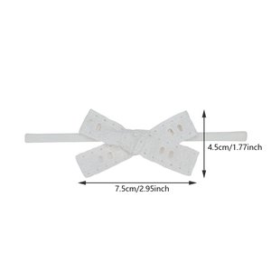 Lot de 3 bandeaux bébé avec nœud en dentelle florale blanche et bande en nylon