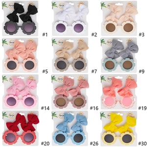 Lunettes De Soleil Fleurs Et Barrettes Nœuds Pour Filles Accessoires Enfants Protection UV Décoration Florale Quotidienne