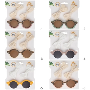 Ensemble lunettes de soleil vintage et pinces à cheveux en dentelle pour enfants