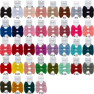 Nylon baby headband set with textured fabric bows in 36 assorted colors for girls