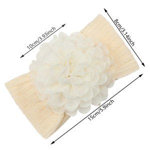 Fascia elastica per neonati con grande fiore di chiffon e tessuto a maglia operato