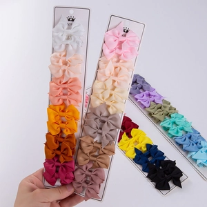 Set di 40 fermagli per capelli con fiocchi in nastro grosgrain multicolore per bambina