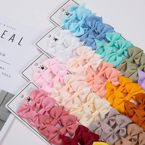 Set di fiocchi per capelli in nastro grosgrain colorato per bambini in vari colori macaron