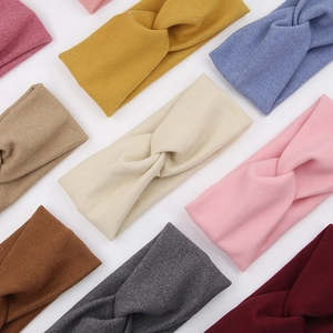 Cross-knit elastic headbands for kids in multi-color diagonal flat lay arrangement