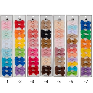Set de pinzas para el pelo con lazos de cinta grosgrain para niñas en varios colores