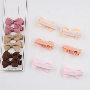 Pinzas para el cabello hechas a mano con lazo de cinta grosgrain para niñas y bebés