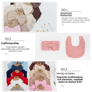 Detail showing soft double-layer cotton fabric texture and snap buttons on baby bib