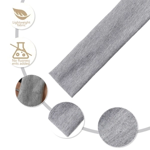 Détail du bandeau de yoga en maille grise montrant le tissu léger et les coutures