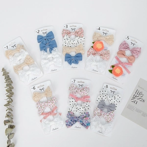 Kinder Schleifen Haarspangen Set Stoff Spitze Samt Blumen Punkt Muster Handgefertigte Haarnadeln Für Baby Kleinkind Mädchen