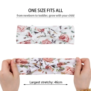Baby Blumen-Stirnband mit elastischem Material, dehnbar bis 46cm für Neugeborene