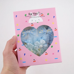 Detailliertes Set blauer Haarspangen mit Chiffon Schleifen für Mädchen in Geschenkbox