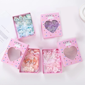 10-teiliges Kinder-Haarspangen-Geschenkset mit Chiffon-Schleifen und Blumen in 4 Farben