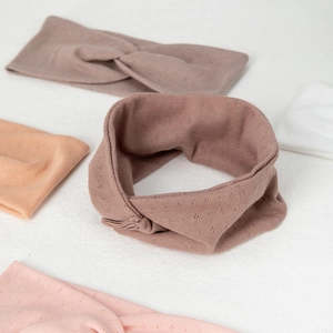 Breathable cotton yoga headbands with knot design in pastel colors for active sports wear