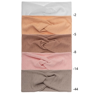 Elastic cross-knot yoga headbands for women in five assorted neutral colors