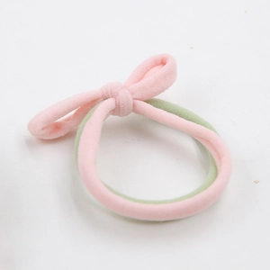 Lot de deux chouchous à nœuds aux couleurs acidulées pour enfants en nylon élastique