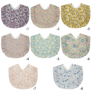Bavoir Bébé Style Coréen Douce Floral Avec Volants Coton Douce Serviette de Salive Absorbante Respirante Pour Nourrissons Filles