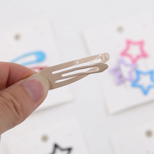 Cute Korean style beige waterdrop shaped metal BB hair clip for girls and kids