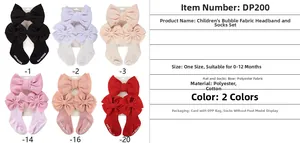 Ensemble détaillé de bandeau à nœud et chaussettes en coton pour bébé en six coloris