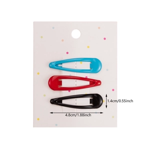 Three-piece set of star pattern hair clips for girls in blue red and black colors
