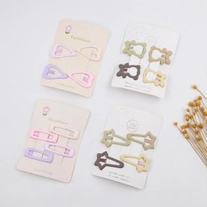Macaron Color Alloy Hair Clips Set Sweet Star Heart Wavy Shape BB Side Clips Matte Finish Hair Pins For Kids Girls Daily Accessories