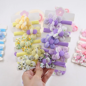 Lot de chouchous fleurs en tissu faits main sur carte nuage pour accessoires filles